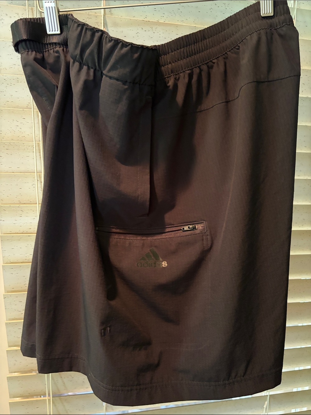 adidas Black Athletic Shorts with Zipper Pocket